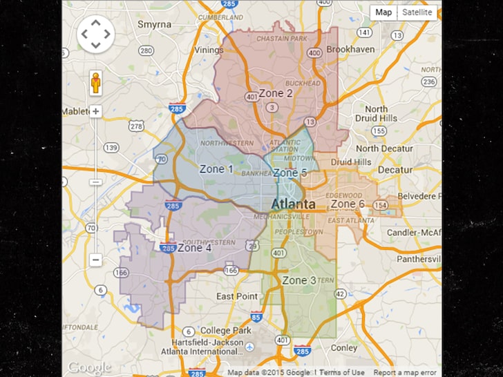 Carte de la région d'Atlanta