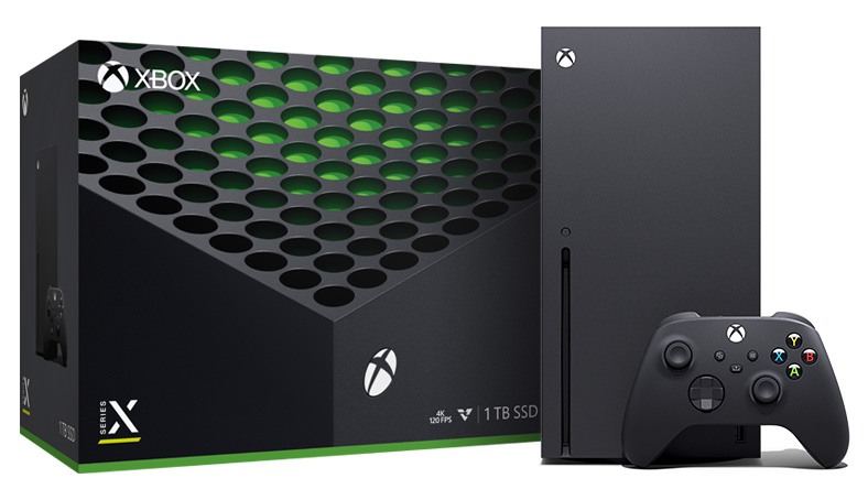 Console et boîtier Xbox Series X.